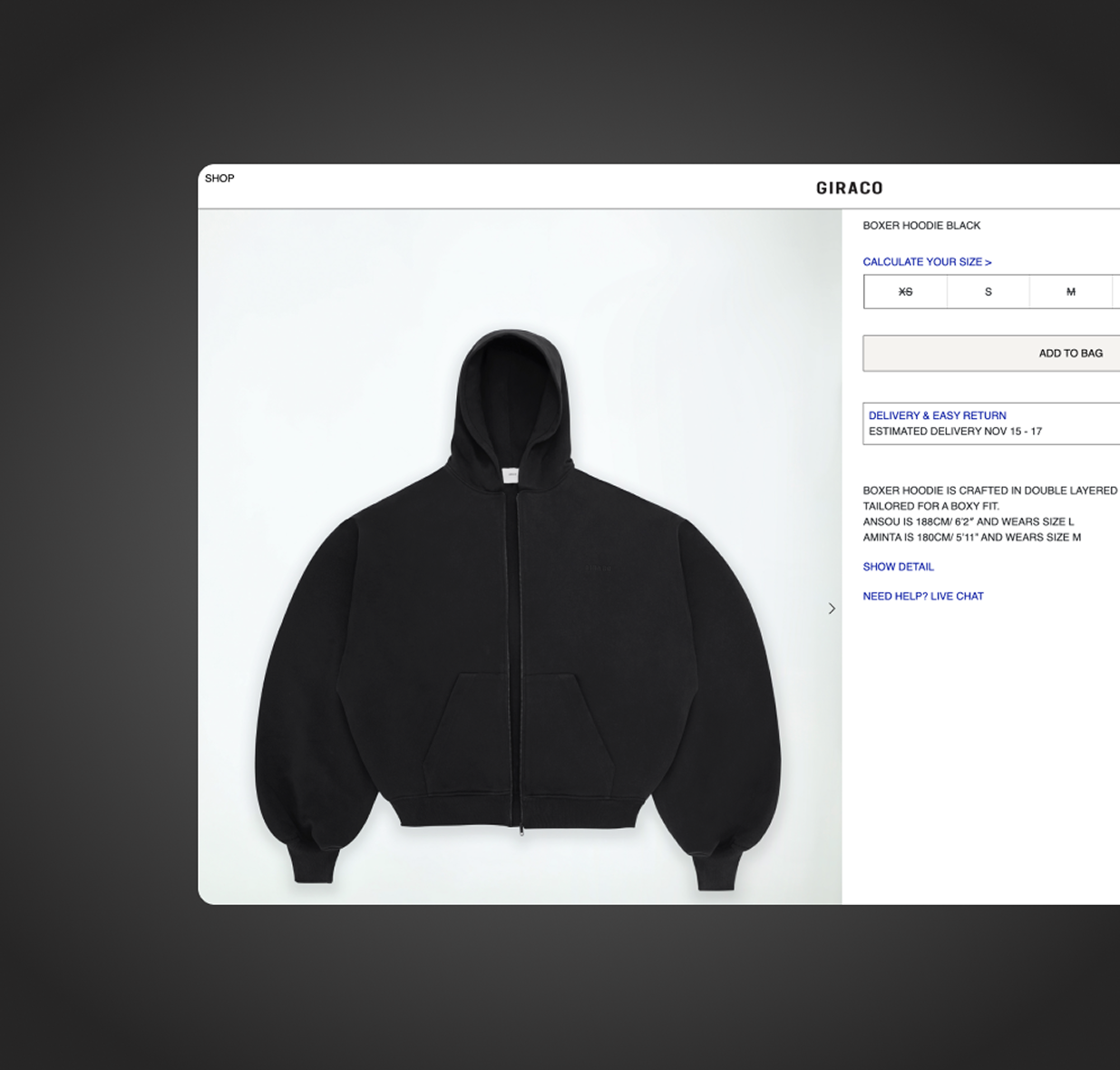 Giraco — interface details